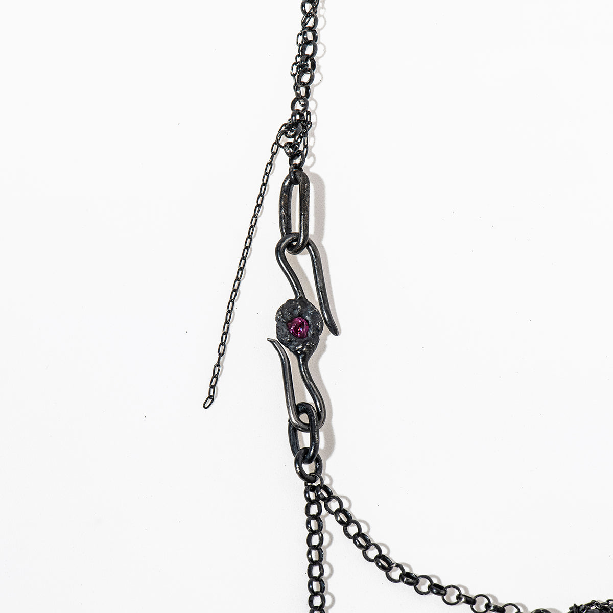 PINK CZ FRAY CHAINS necklace