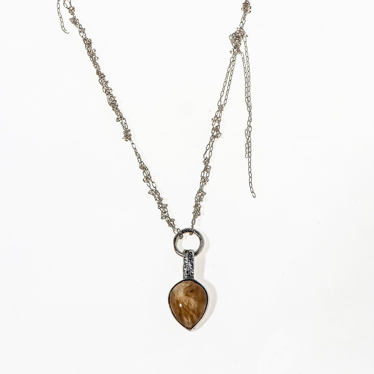 RUTILE QUARTZ FRAY CHAINS necklace