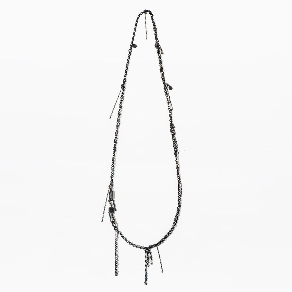 PINK CZ FRAY CHAINS necklace