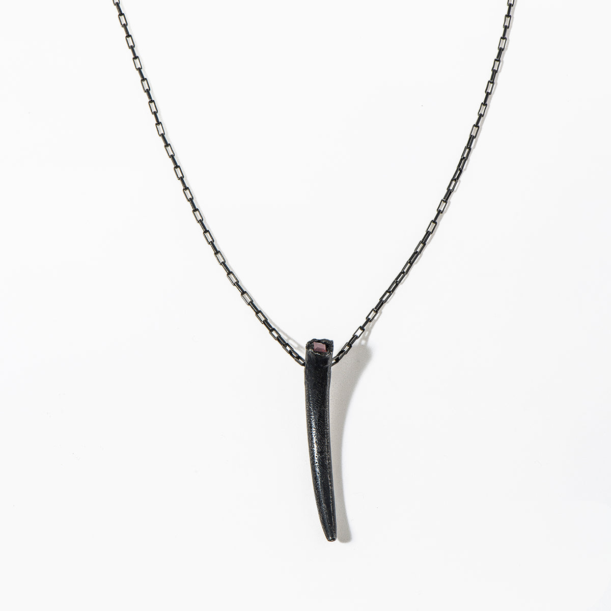 BLOOD GARNET horn necklace OOAK