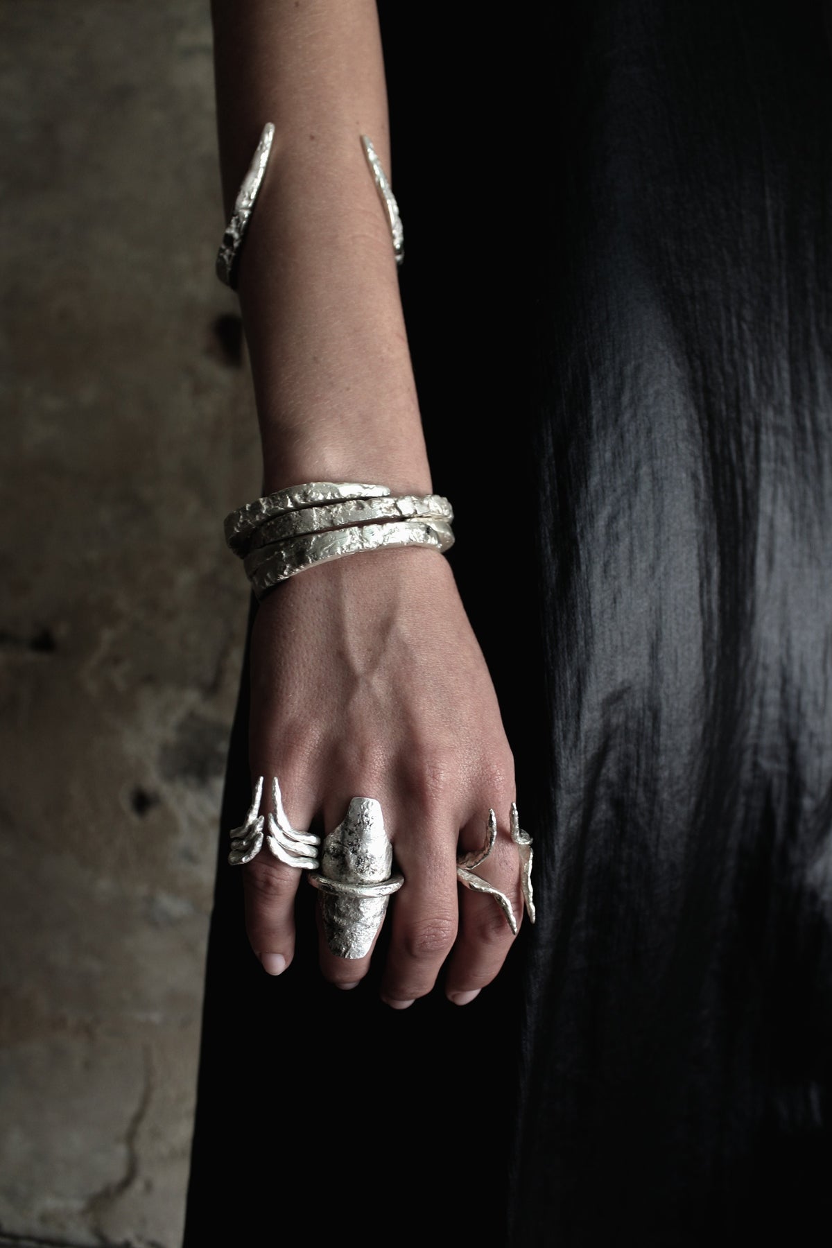 Raw Silver Cuff 7mm