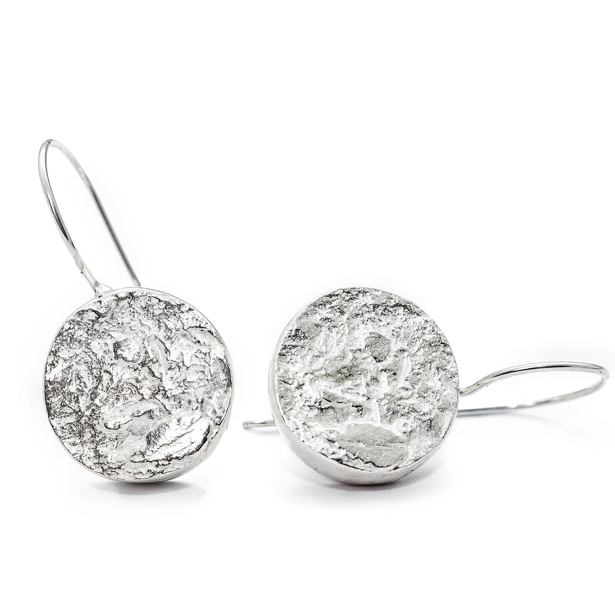 Textured Circle Hang Earrings